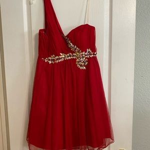 Red sequined homecoming dress